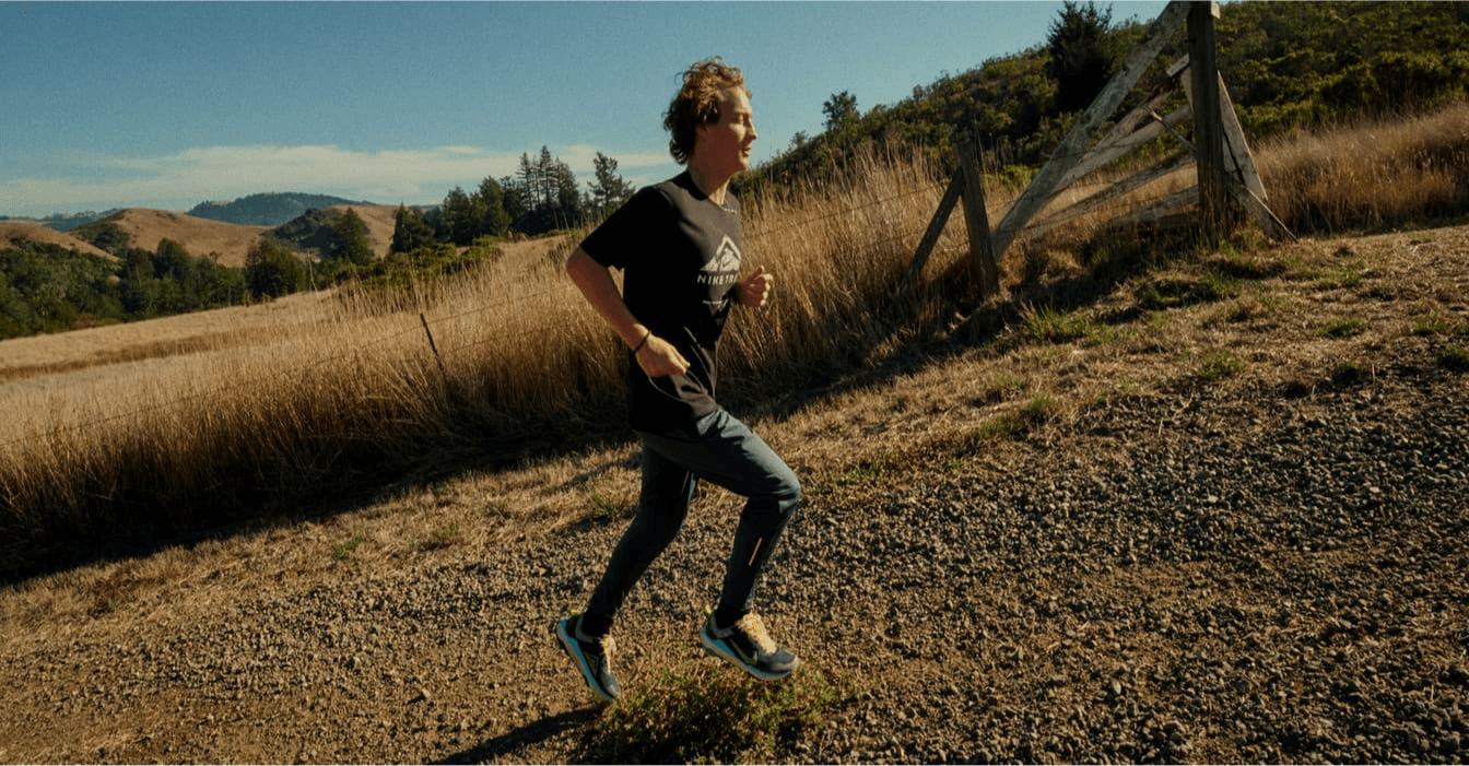 Runner on mountain trail